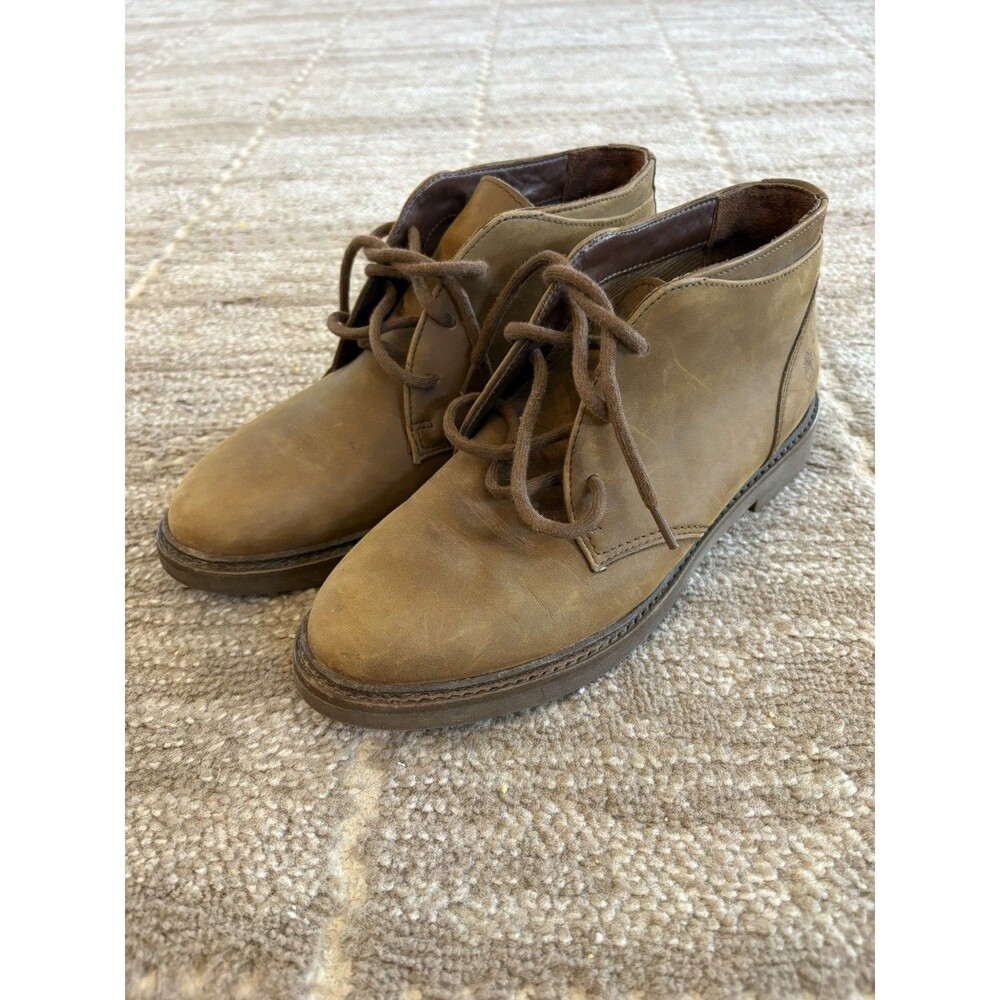 Timberland Women’s Chukka Boots 7.5M Brown Leather Lace Up Made in Portugal